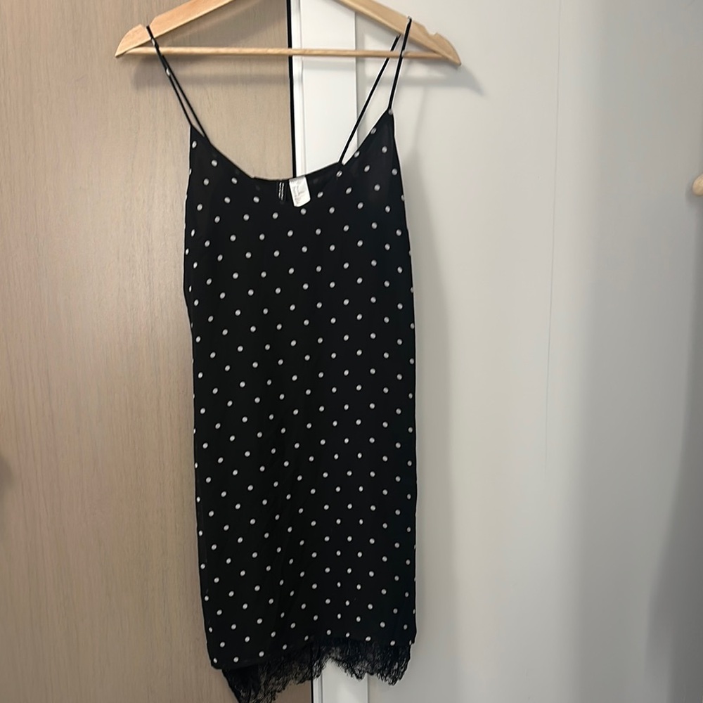 H&M Black and White Spaghetti Strap Slip Dress